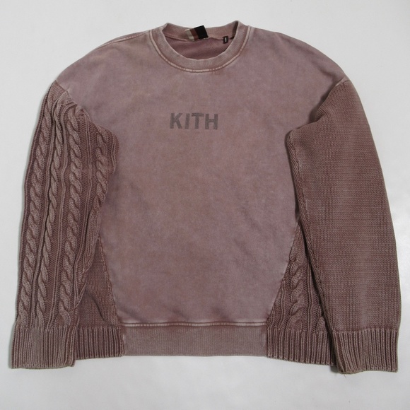 Kith Combo Knit Crewneck Cinder KH2393 Size XL Pullover Sweater